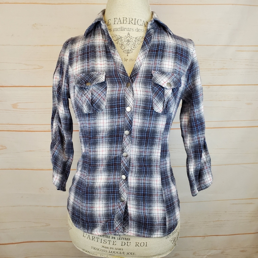 Papaya Half Sleeve Flannel